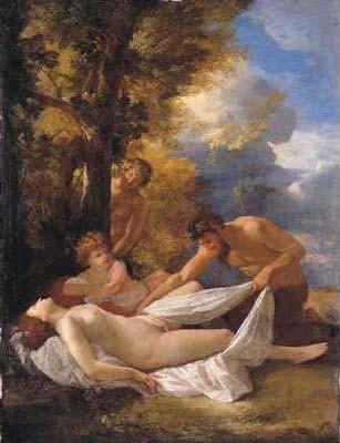 Nicolas Poussin Nymph and satyrs Sweden oil painting art